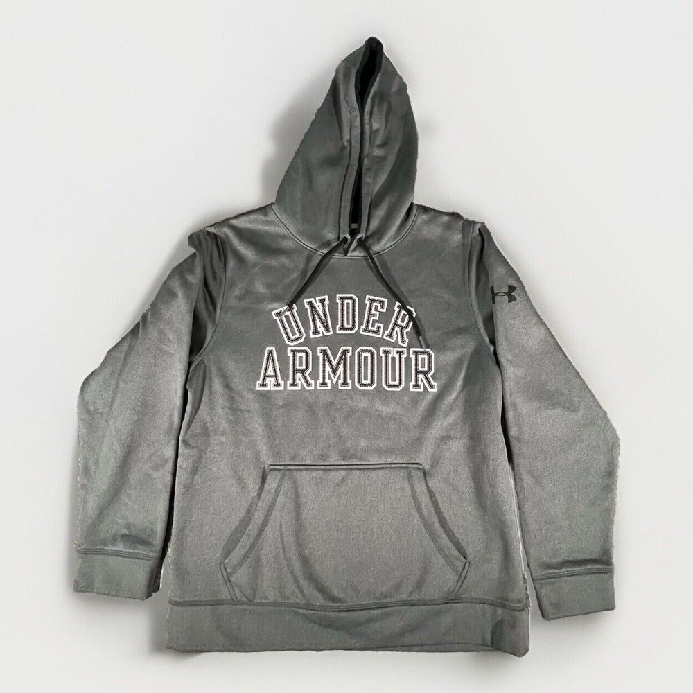 Under Armour Hoodie Mens Medium Gray Storm Pullover‎ Graphic Fleece 1262014